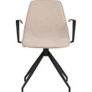 Eetkamerstoel Beige Stof - Draaibaar - Monaco - Set van 2