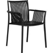 Tuinstoel Zwart - Zithoogte 45,5cm - Tulsa - Set van 4
