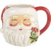 Clayre & Eef Mok Kerstman 550 ml Wit Rood Keramiek