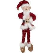 Clayre & Eef Decoratie Elf 17x12x52 cm Rood Synthetisch