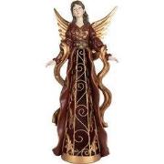 Clayre & Eef Decoratie Beeld Engel 20x15x45 cm Rood Kunststof