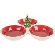 Clayre & Eef Decoratie schaal 26x26x10 cm Rood Wit Keramiek