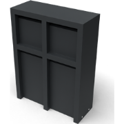 Litru Quatro zwart Brievenbus met 4 bussen L75 x B30 x H100 cm