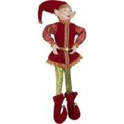 Clayre & Eef Decoratie Elf 10x6x46 cm Rood Synthetisch