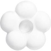 QUVIO Kandelaar bloemvorm - Klein - Keramiek - ø8,7 cm - Wit