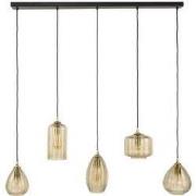 Hanglamp Bruin Glas - 126x20x150cm - Stripe