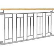 Frans balkon zilver 90x156 cm met 5 vulelementen, roestvrij staal hout...