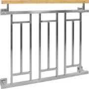 Frans balkon zilver 90x100 cm met 3 vulelementen, roestvrij staal hout...