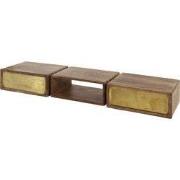 Sidetable Mangohout - 123x30x15cm - Brass