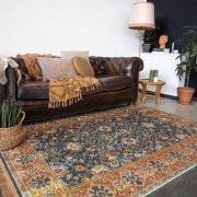 Vintage vloerkleed Chir Groen/Oranje Groen; Oranje - Viscose