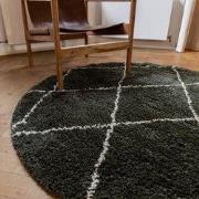 Hoogpolig Vloerkleed Berber Kris Kros Groen/wit - Polypropyleen