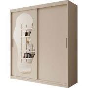 Meubella - Kledingkast Ulysses - Beige - 180 cm - Met spiegel