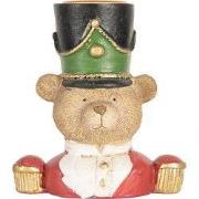 Clayre & Eef Kaarthouder Beer 9x6x10 cm Bruin Kunststof