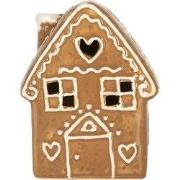 Clayre & Eef Gingerbread house met LED 8x6x11 cm Bruin Keramiek