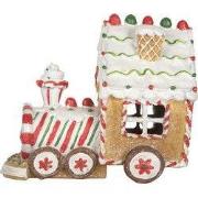 Clayre & Eef Kerstdecoratie met LED-verlichting en muziek Trein 21x12x...