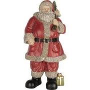 Clayre & Eef Beeld Kerstman 21x19x40 cm Rood Kunststof