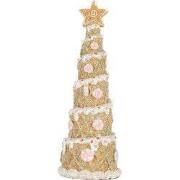 Clayre & Eef Kerstdecoratie Kerstboom Ø 9x25 cm Bruin Kunststof