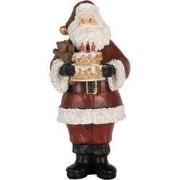 Clayre & Eef Kerstdecoratie Kerstman 10x10x21 cm Rood Kunststof