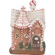 Clayre & Eef Gingerbread house met LED 16x12x23 cm Bruin Kunststof
