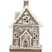 Clayre & Eef Gingerbread house met LED 16x10x23 cm Bruin Kunststof