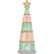 Clayre & Eef Kerstdecoratie Kerstboom Ø 9x25 cm Groen Kunststof