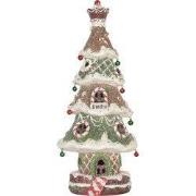 Clayre & Eef Decoratie Kerstboom 3xAAA Bruin Kunststof