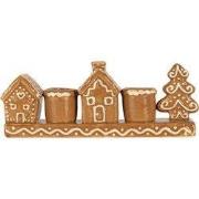 Clayre & Eef Kandelaar Huis 21x4x8 cm Bruin Keramiek