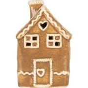 Clayre & Eef Gingerbread house met LED 7x7x11 cm Bruin Keramiek