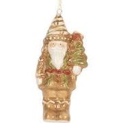 Clayre & Eef Kersthanger Notenkraker 6x4x11 cm Bruin Keramiek