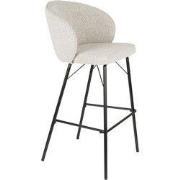 Housecraft Living Joa Barkruk met rugleuning 75 cm Boucle Beige - Set ...