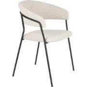 Housecraft Living Zeri Eetkamerstoelen armleuning Off white/ Zwart - S...