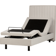DUKE II - Bed verstelbaar - Lichtbeige - 90 x 200 cm - Polyester