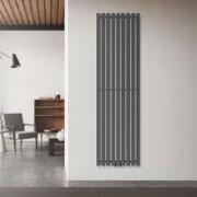 Verticale paneelradiator Stella antraciet, 480x1600 mm, met middenaans...
