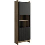 Meubella - Vitrinekast Benz - Zwart - 59 cm