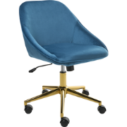 BARDSDALE - Bureaustoel - Marineblauw - Fluweel