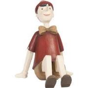 Clayre & Eef Beeld Pinokkio 15x11x14 cm Rood Beige Kunststof