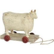 Clayre & Eef Beeld Koe 14x7x12 cm Wit Polyresin