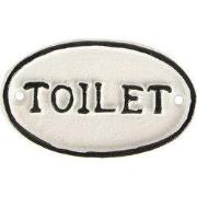 Clayre & Eef Tekstbord 10x1x6 cm Wit Metaal