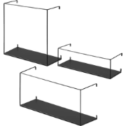 Marijn metalen wandplanken zwart - set van 3
