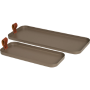 Celie metalen dienbladen bruin - set van 2