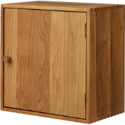 Abigail vierkante eikenhouten dichte wandkast met deur naturel - 30 x ...