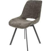 Eetkamerstoel Taupe Stof - Swivel Rich - Set van 4