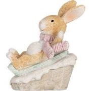 Clayre & Eef Decoratie Beeld Konijn 8x6x9 cm Bruin Kunststof