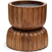 Rivièra Maison Josh: kandelaar bruin hout S (ØxH) 14x14