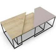 Set van 3 salontafels met metalen poten  TITAN