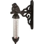 Clayre & Eef Thermometer Buiten 3x11x16 cm Bruin Metaal