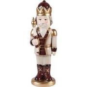 Clayre & Eef Kerstdecoratie Beeld Notenkraker 9x7x26 cm Beige Keramiek