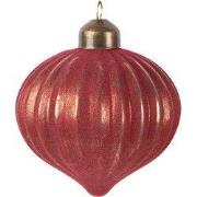 Clayre & Eef Kerstbal Ø 8x9 cm Rood Glas