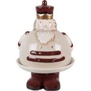 Clayre & Eef Decoratie schaal Notenkraker Ø 17x25 cm Beige Keramiek