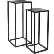 Mica Decorations Goa Bijzettafel - Set van 2 - L30 x B30 x H70 cm - Me...